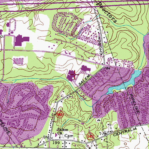Topographic Map of Salem Church Middle School, VA