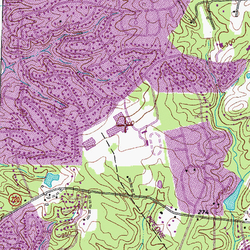 Topographic Map of Monacan High School, VA