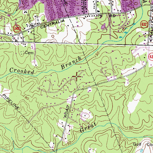 Topographic Map of Autumn Oaks, VA