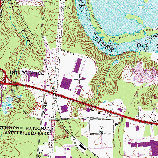Topographic Map of Bermuda Park Industrial Park, VA