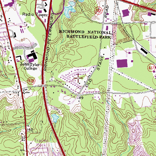Topographic Map of Bermuda Place, VA