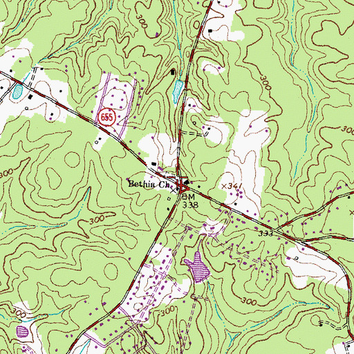 Topographic Map of Bethia Cemetery, VA