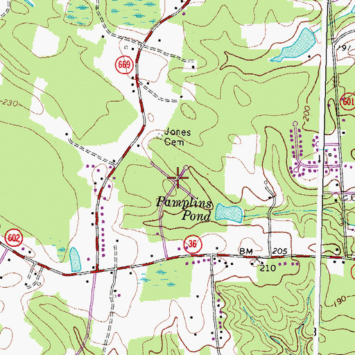 Topographic Map of Beverly Acres, VA
