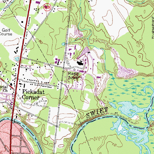 Topographic Map of Boulevard Heights, VA