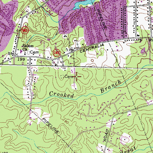 Topographic Map of Centralia School (historical), VA