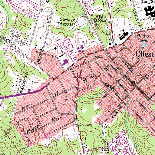Topographic Map of Chester Branch Chesterfield County Library, VA