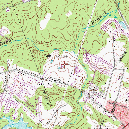 Topographic Map of Chester Golf Course, VA