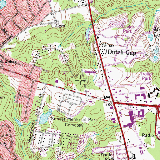 Topographic Map of Chester Post Office, VA