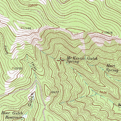 Topographic Map of McKenzie Gulch Spring, CO