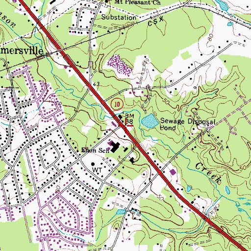 Topographic Map of Enon, VA