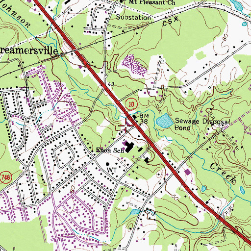 Topographic Map of Enon Village Shopping Center, VA