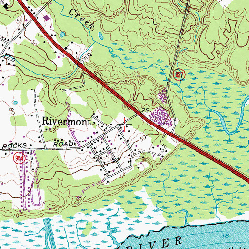 Topographic Map of Family of God Church, VA