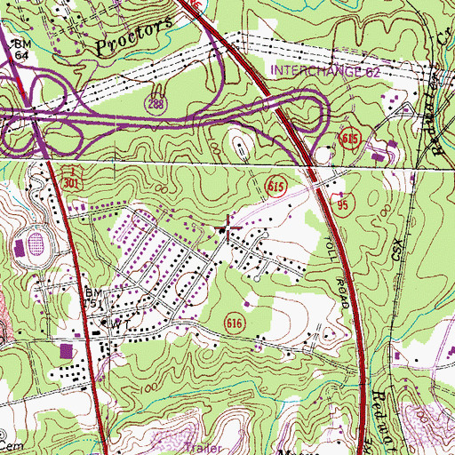 Topographic Map of Fellowship Baptist Church, VA