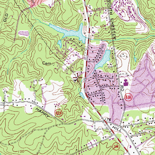 Topographic Map of Grace Lutheran Church, VA