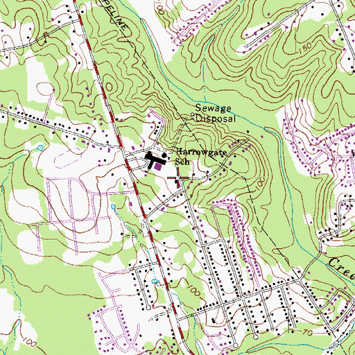 Topographic Map of Harrowgate Baptist Church, VA