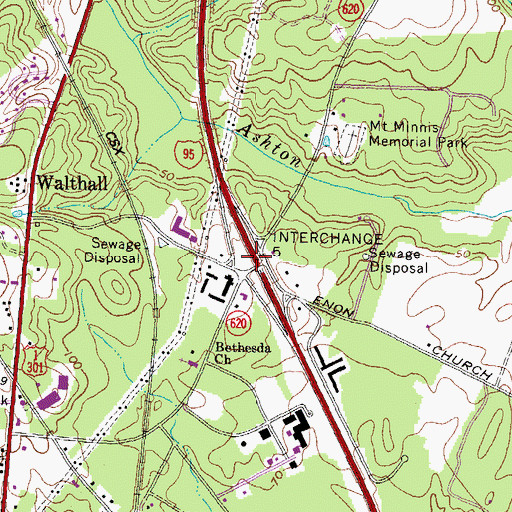 Topographic Map of Interchange 58, VA