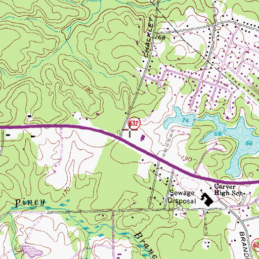 Topographic Map of Iron Bridge Plaza Shopping Center, VA
