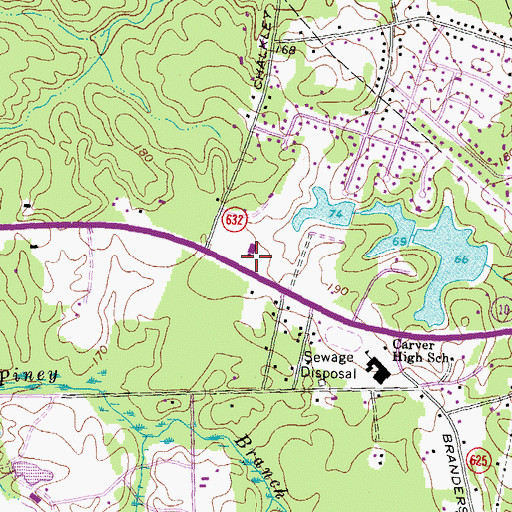 Topographic Map of Ironbridge Baptist Church, VA