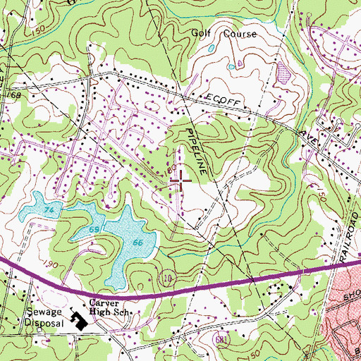 Topographic Map of Lakewood Estates, VA
