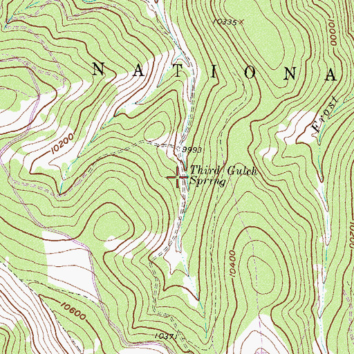 Topographic Map of Third Gulch Spring, CO