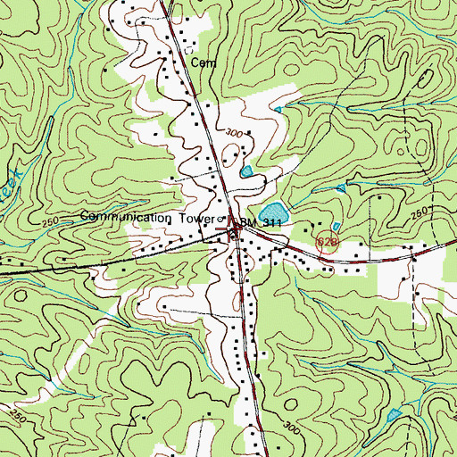 Topographic Map of Leader, VA