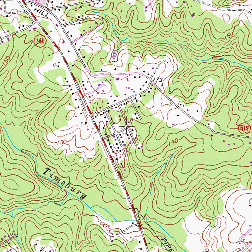 Topographic Map of Locust Grove, VA