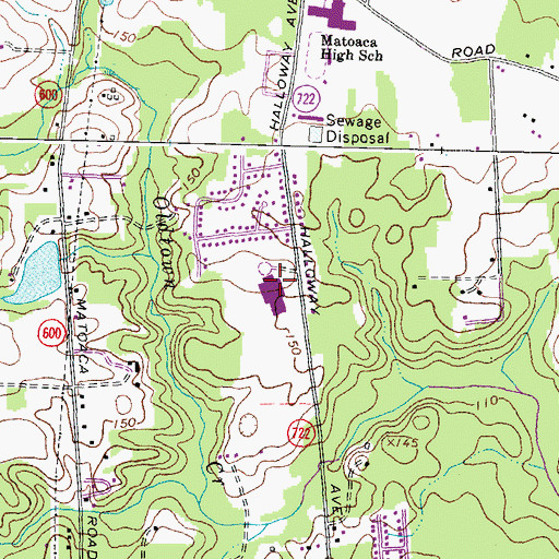 Topographic Map of Matoaca West Middle School, VA