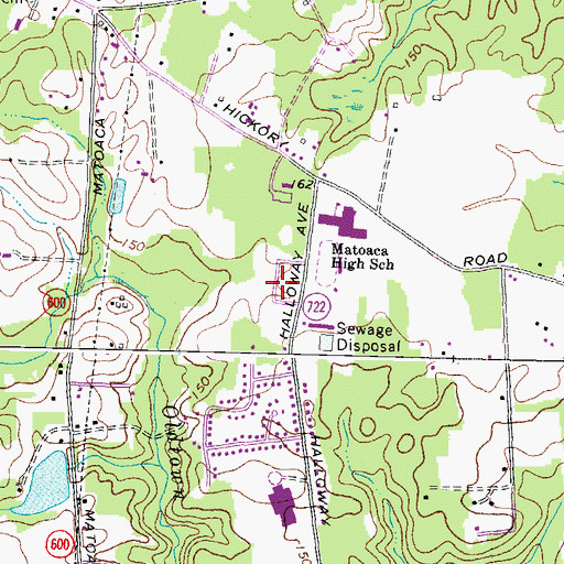 Topographic Map of Matoaca Park, VA