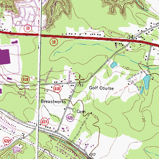 Topographic Map of Osbornes (historical), VA