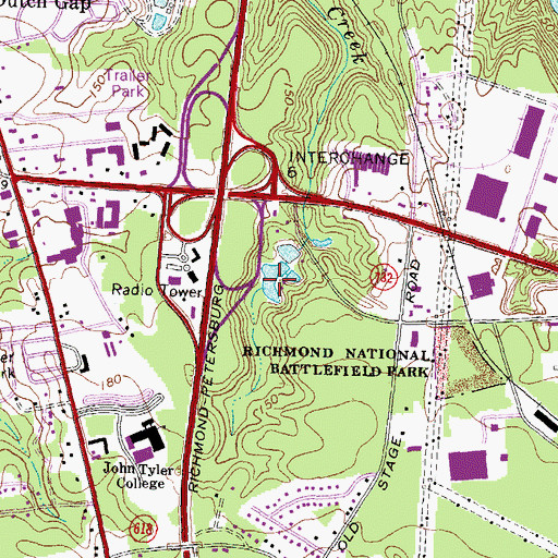 Topographic Map of Redwater Lake, VA