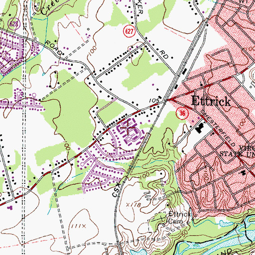 Topographic Map of River Road Terrace, VA