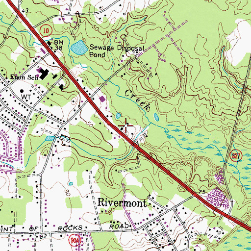 Topographic Map of Rivermont Church of Christ, VA