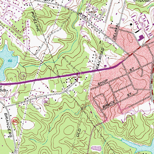 Topographic Map of Second Baptist Church, VA