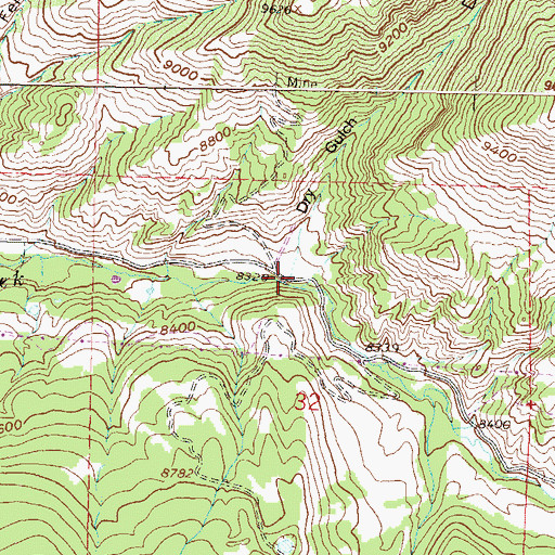 Topographic Map of Dry Gulch, CO
