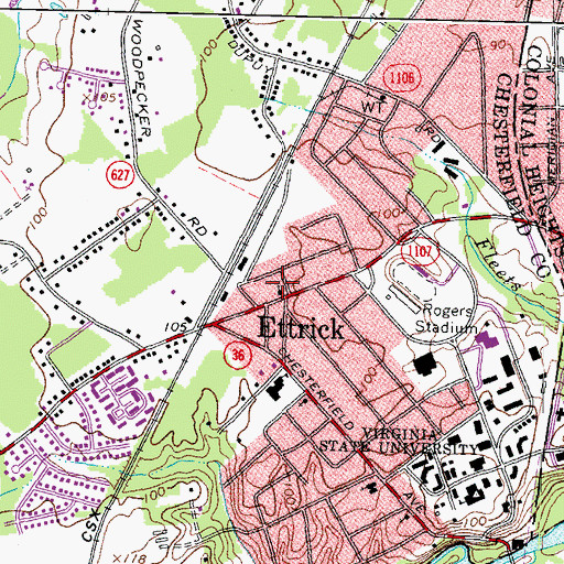 Topographic Map of Shiloh Pentecostal Church, VA