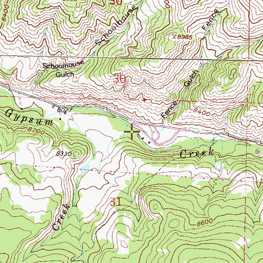 Topographic Map of Fence Gulch, CO