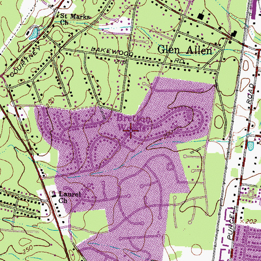 Topographic Map of Bretton Woods, VA