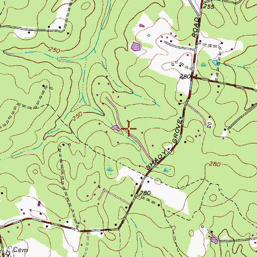 Topographic Map of Bridlewood, VA