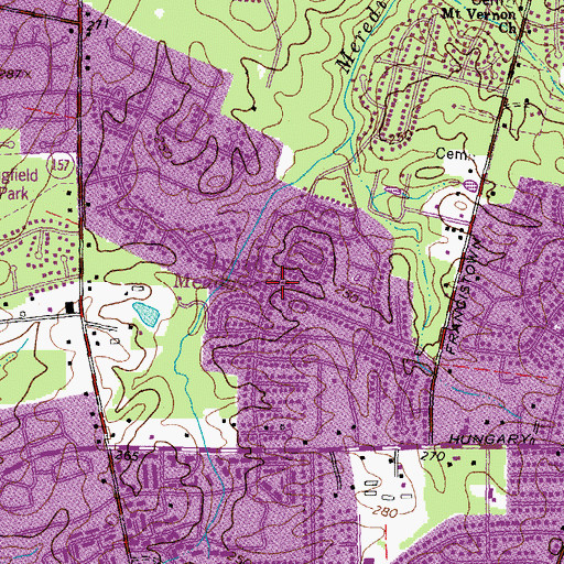 Topographic Map of Broad Meadows, VA