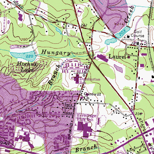 Topographic Map of Dumbarton Elementary School, VA