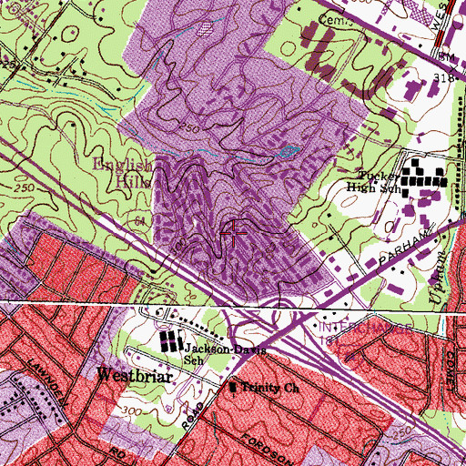 Topographic Map of English Hills, VA