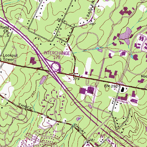 Topographic Map of Erin Shades, VA