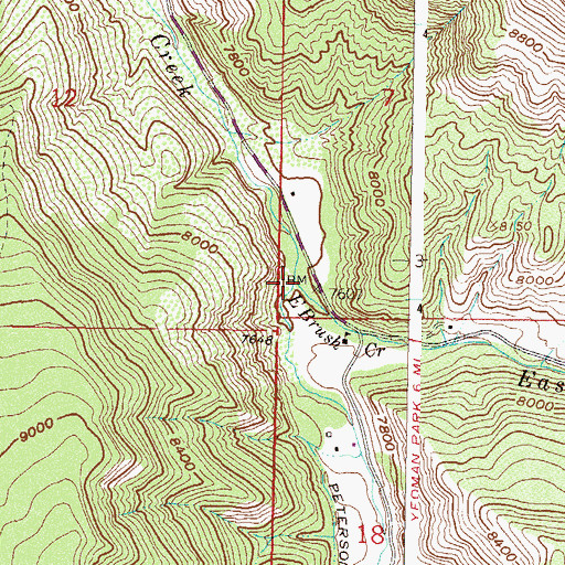 Topographic Map of East Brush Creek, CO