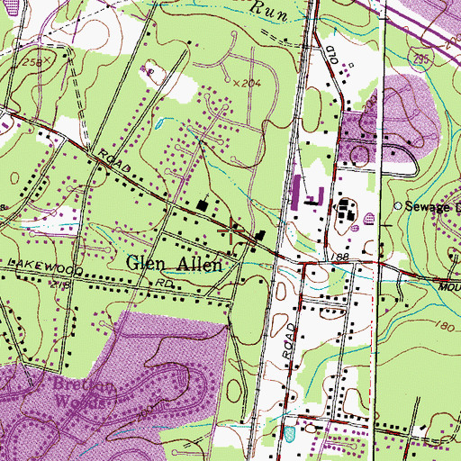 Topographic Map of Glen Allen Annex Post Office, VA