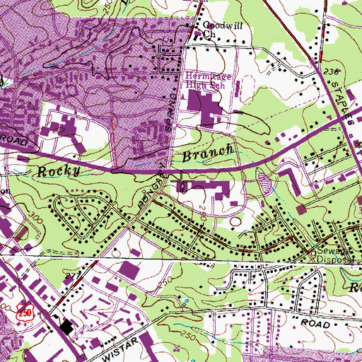 Topographic Map of Henrico County Courthouse, VA