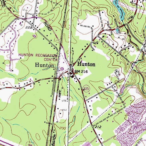 Topographic Map of Hunton Baptist Church, VA