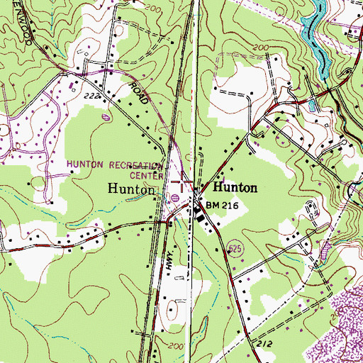 Topographic Map of Hunton Recreation Center, VA