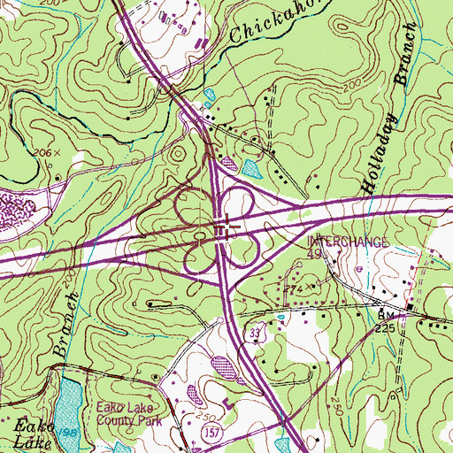 Topographic Map of Interchange 49, VA