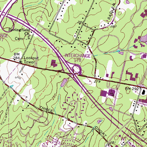 Topographic Map of Interchange 178, VA