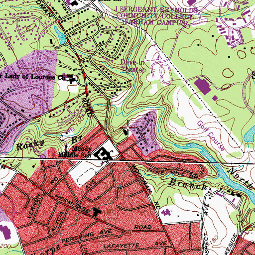 Topographic Map of Lakeside Christian Church, VA